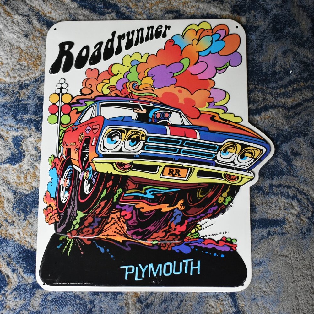 RETRO VINTAGE STYLE Chrysler Open Road Metal Wall Decoration ROAD RUNNER PLYMOUT